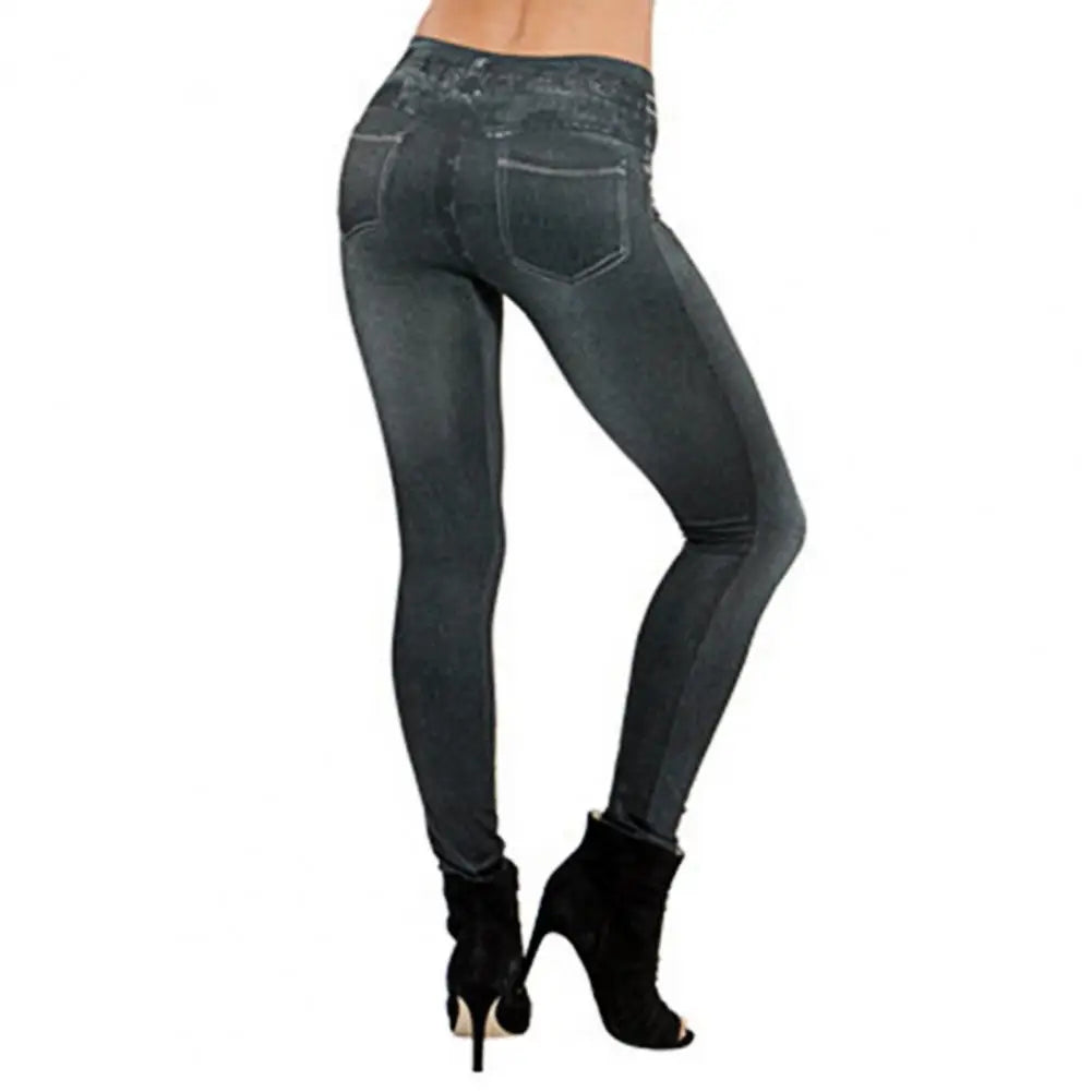 Jean en denim taille haute multi-poches