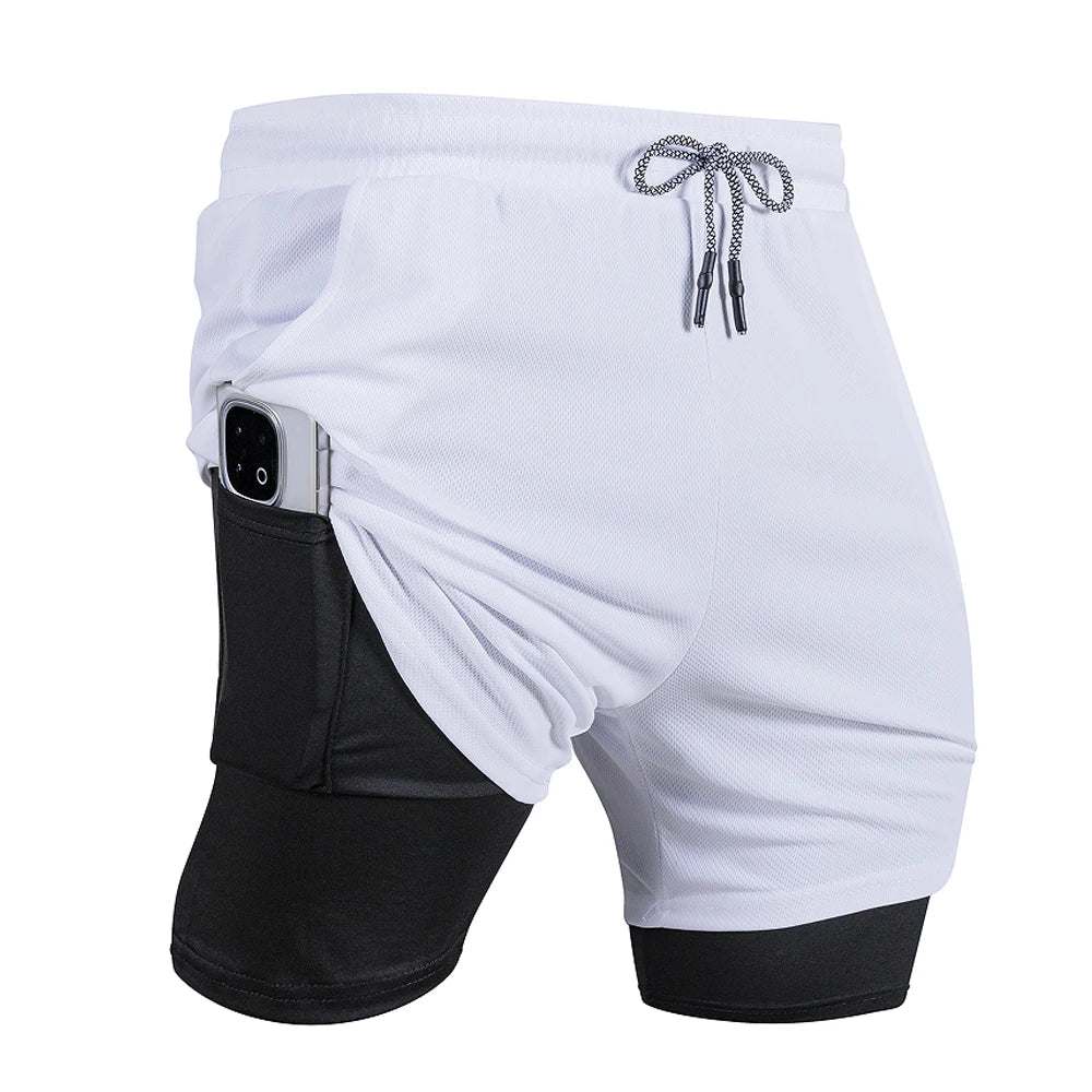 Short de sport 2 en 1 avec poche intégrée séchage rapide MAEJORKEN