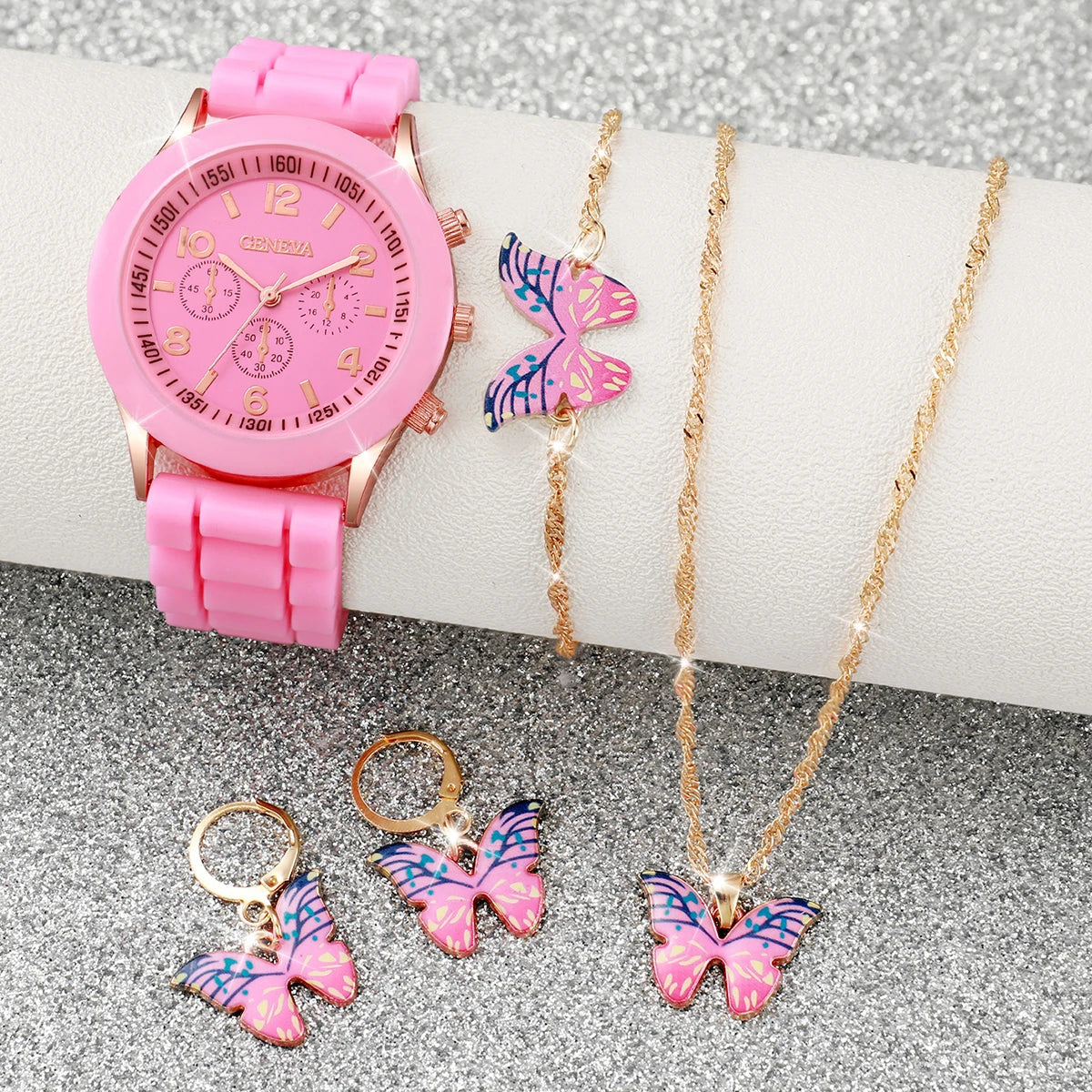 Ensemble de montres à quartz avec bracelet en silicone pour femme, horloge à la mode, cadeau pour fille, sans boîte, 5 pièces, 6 pièces MAEJORKEN