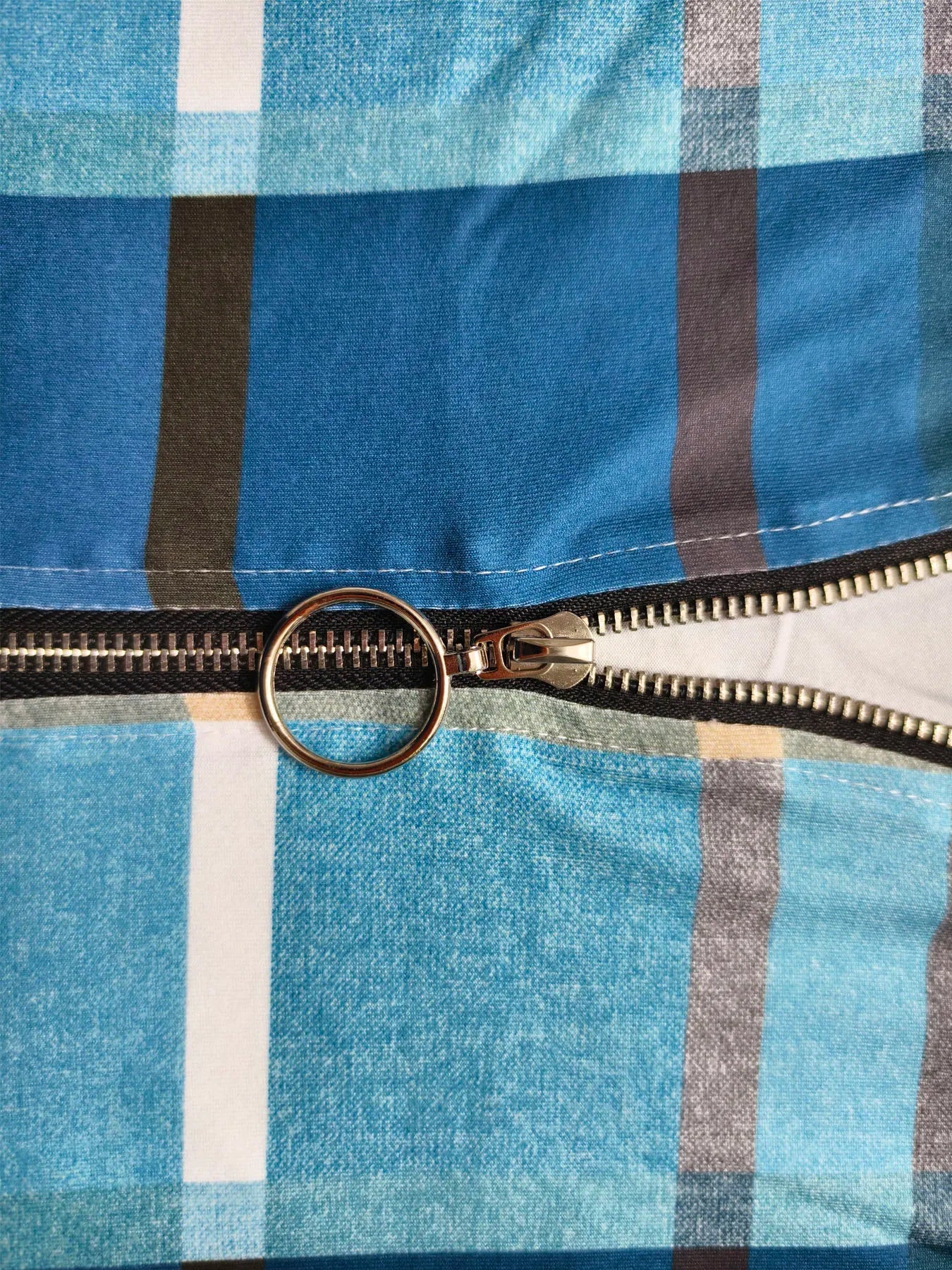 T-shirt à manches courtes imprimé à carreaux grande taille du 1XL au 5XL MAEJORKEN