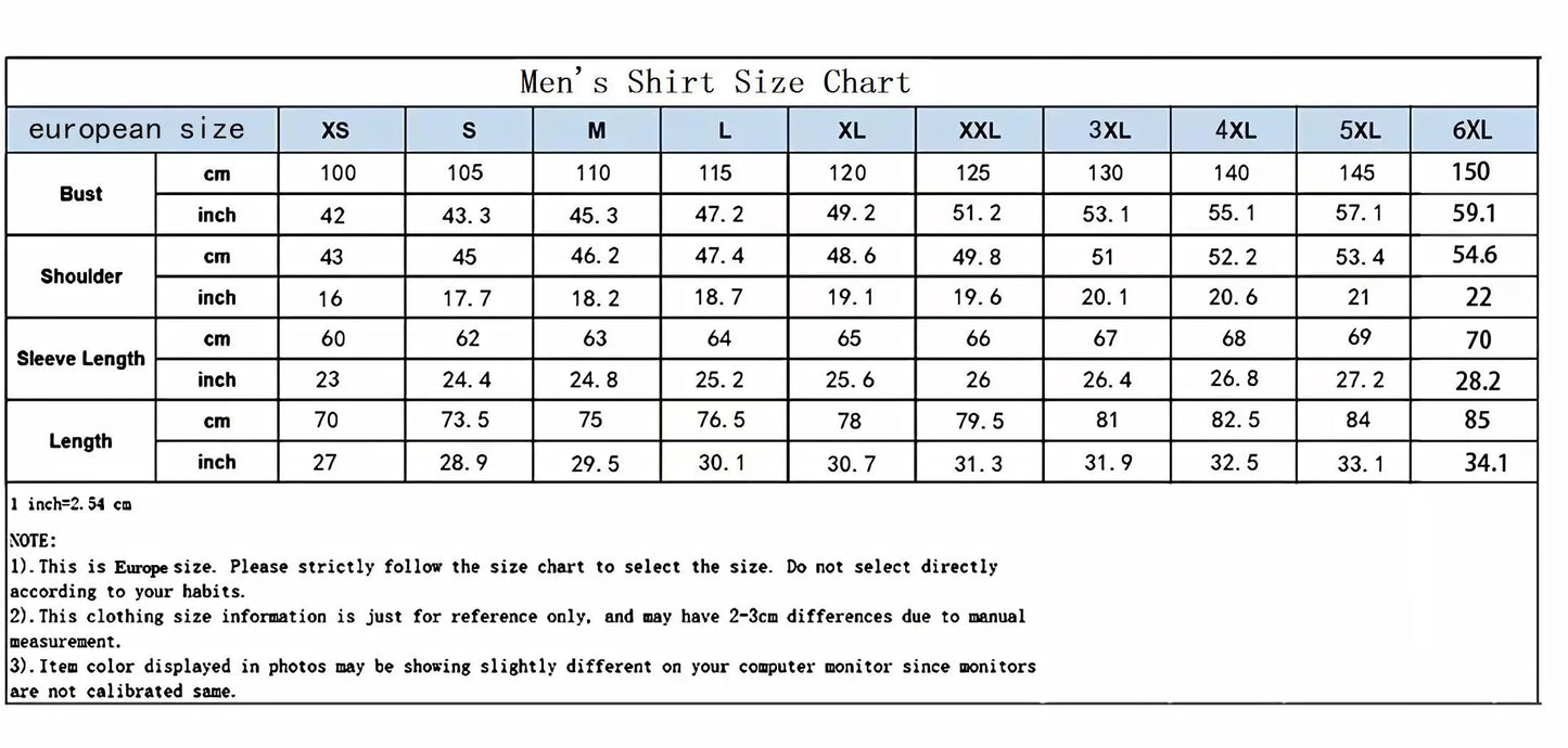 Chemise rayée boutonnée à manches longues du XS au 6XL