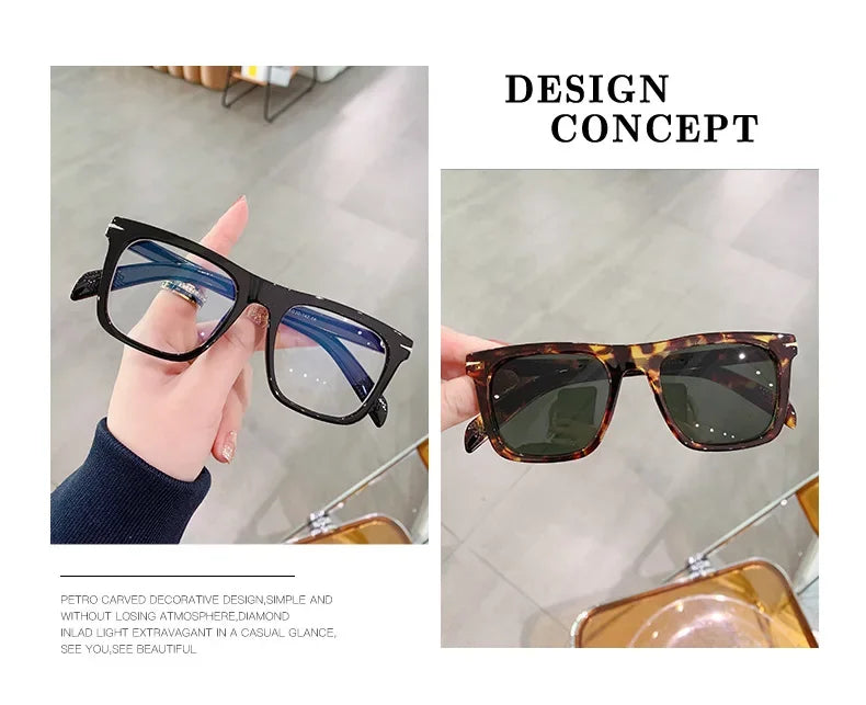 Lunettes de soleil carrées Vintage pour hommes, Anti- lumière bleue MAEJORKEN