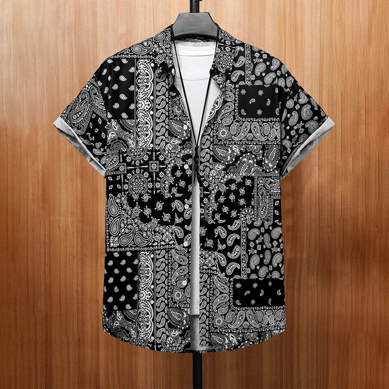 Chemise à manches courtes imprimé du S au 5XL