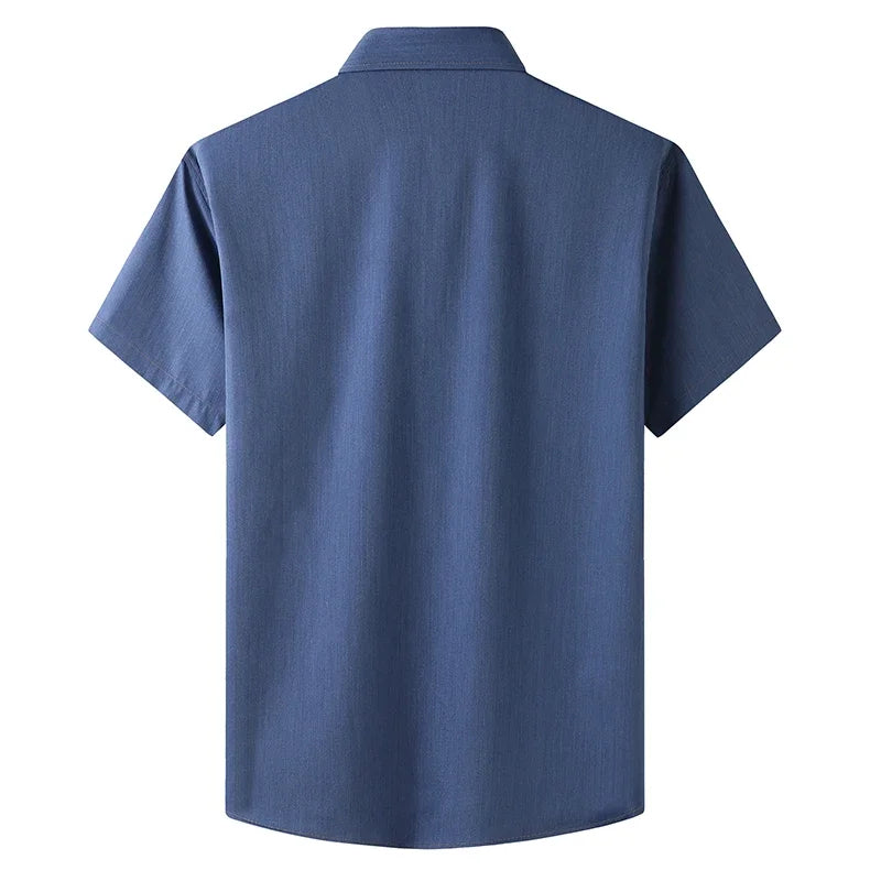 Chemise à manches courtes d'été, couleur unie, grande taille du M au 8XL MAEJORKEN