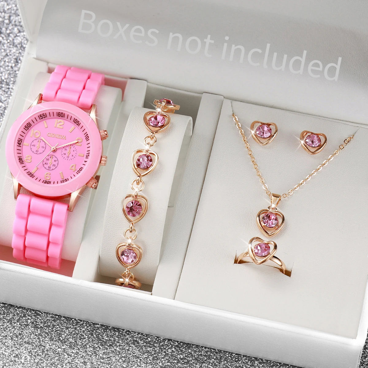 Ensemble de montres à quartz avec bracelet en silicone pour femme, horloge à la mode, cadeau pour fille, sans boîte, 5 pièces, 6 pièces MAEJORKEN