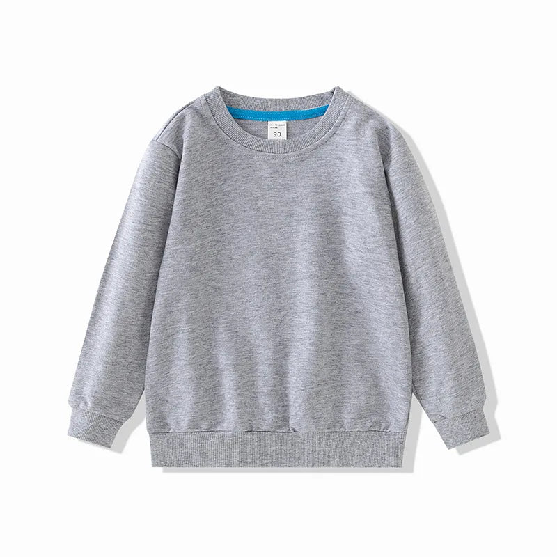 Pull à col rond en coton couleur unie pour garçons de 2 à 7 ans MAEJORKEN
