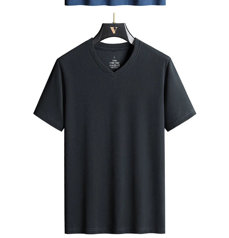 T-shirt à col en V pour hommes grande taille, 7XL, 8XL, 9XL