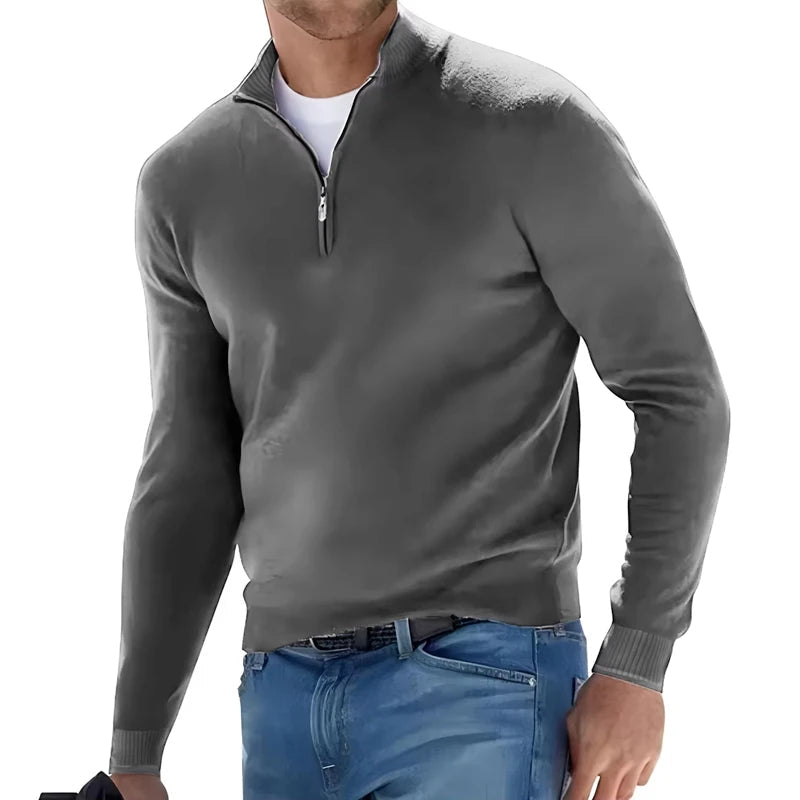 Sweat-shirt chaud couleur unie en V MAEJORKEN