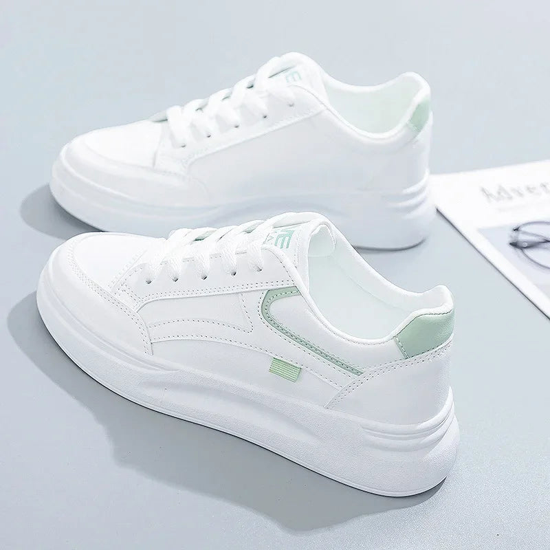 Baskets en cuir PU à lacets, respirantes, décontractées, pour Jogging du 35 au 43