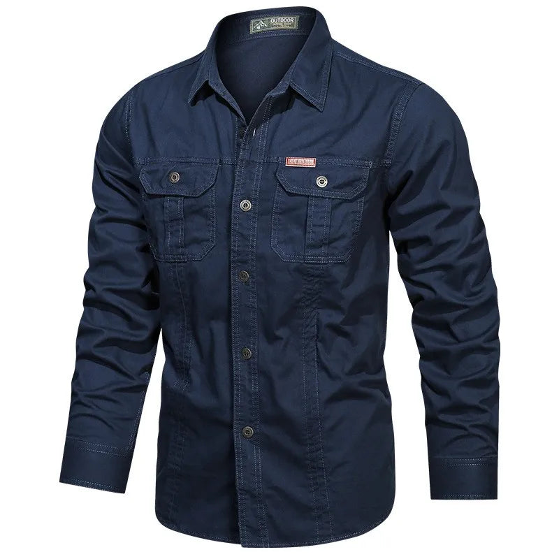 Chemise cargo à manches longues pour hommes du M au 5XL