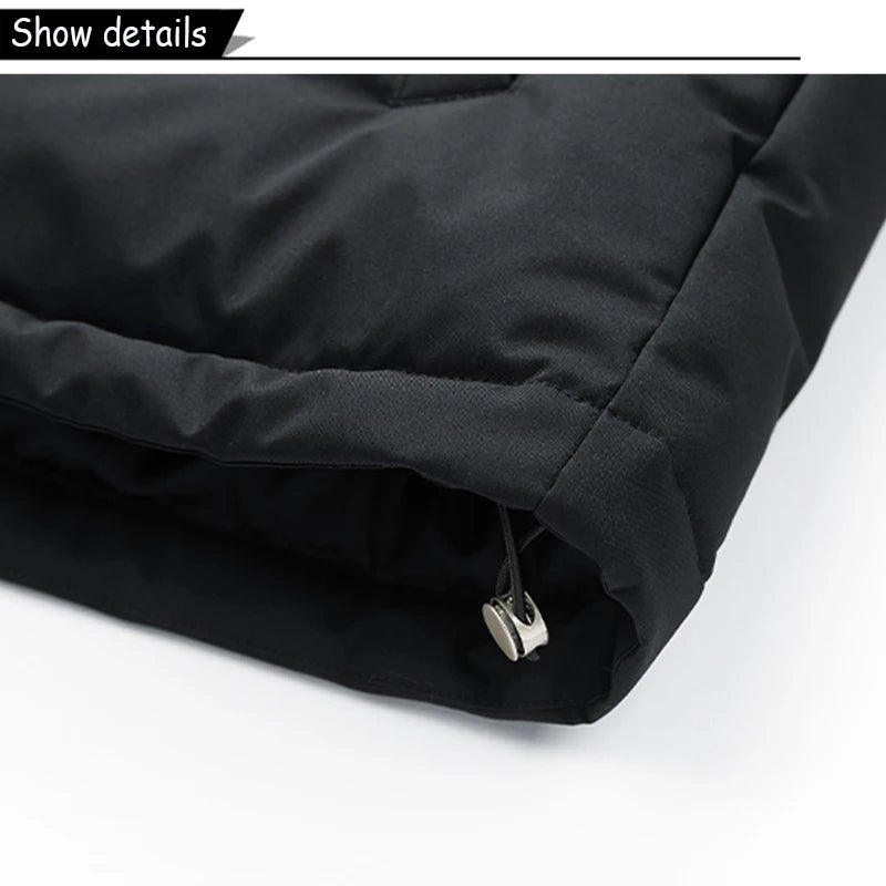 Parka à capuche coupe-vent pour hommes avec fermeture éclair grandes tailles MAEJORKEN
