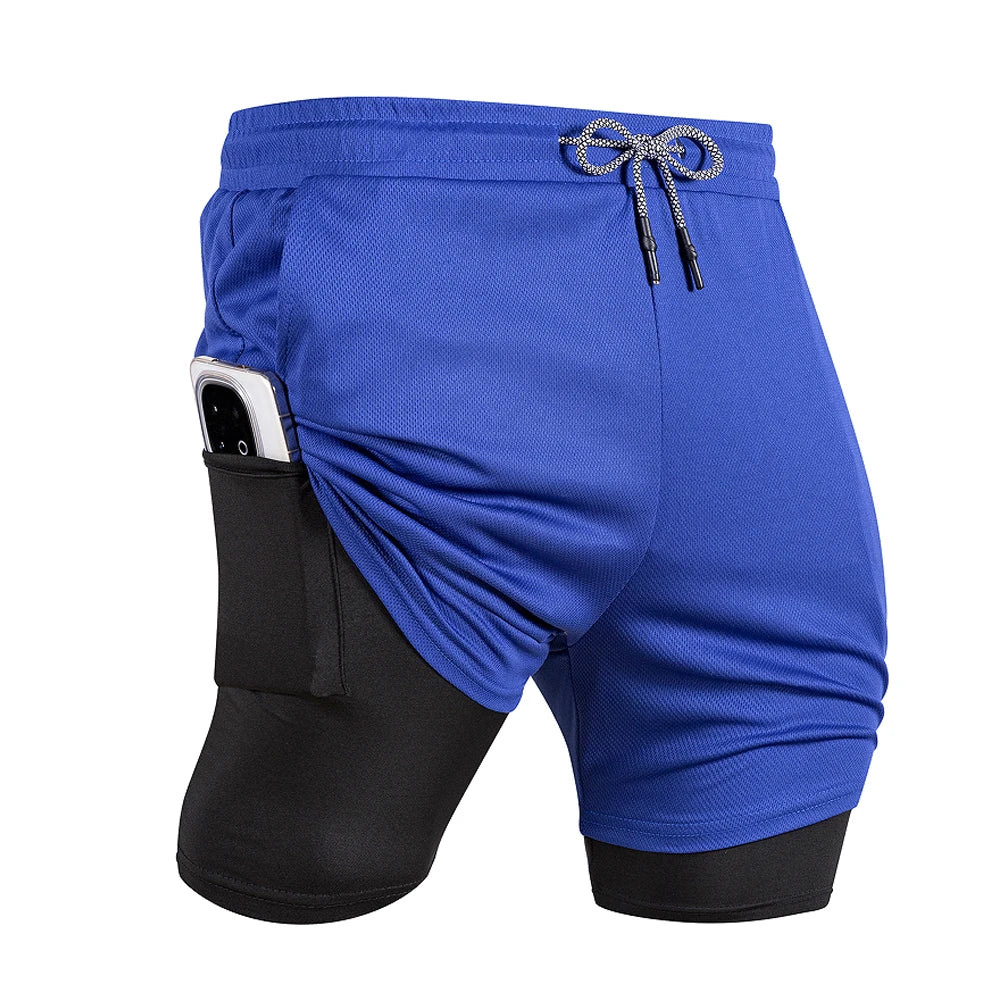 Short de sport 2 en 1 avec poche intégrée séchage rapide MAEJORKEN