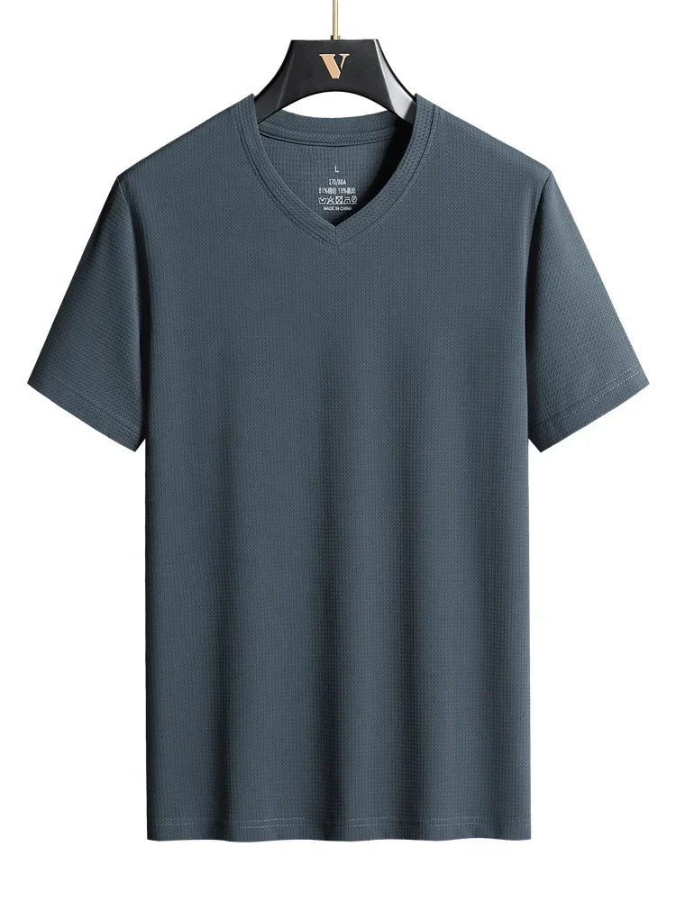 T-shirt à col en V pour hommes grande taille, 7XL, 8XL, 9XL
