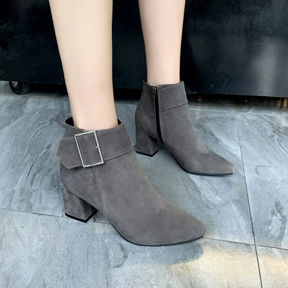 Bottines boucle décontracté talons haut du 35 au 43