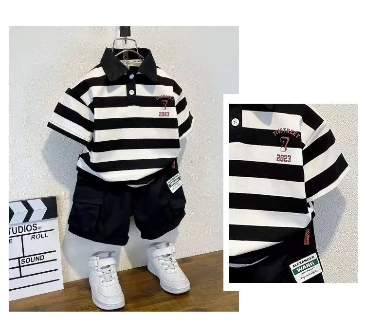 Ensemble polo manches courtes et short garçon du 2 ans au 9 ans