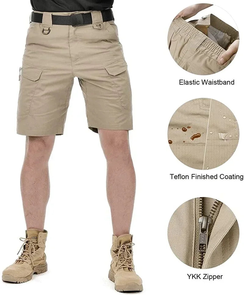 Short cargo imperméable à séchage rapide pour homme, pantalon multi-poches MAEJORKEN
