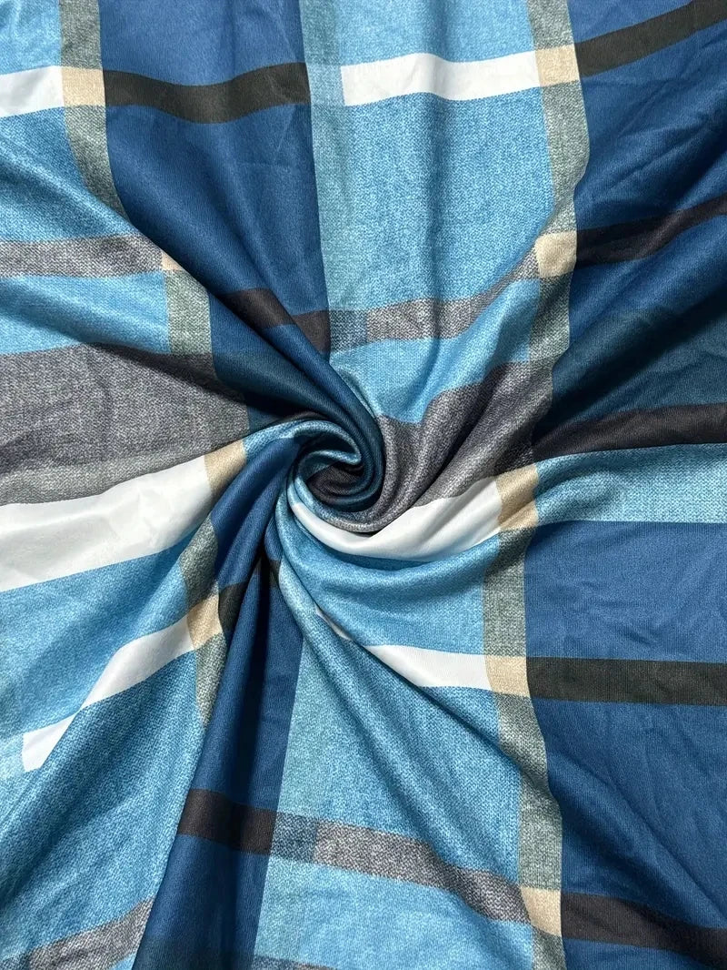 T-shirt à manches courtes imprimé à carreaux grande taille du 1XL au 5XL MAEJORKEN