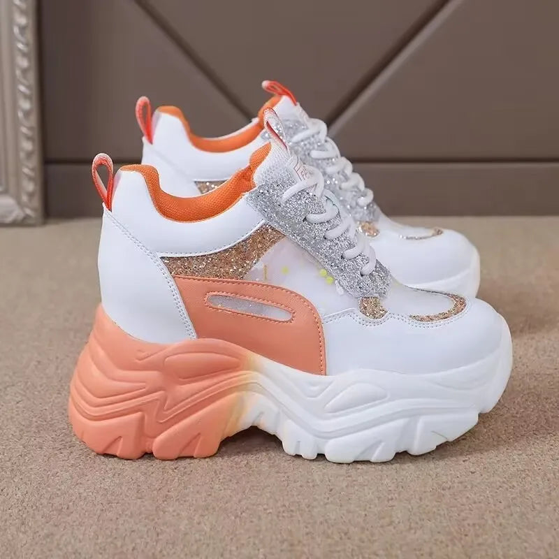 Chaussures à lacets assorties pour femmes, semelle optique rehaussée du 35 au 40 MAEJORKEN