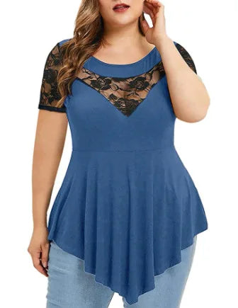 T-shirt à manches courtes en dentelle