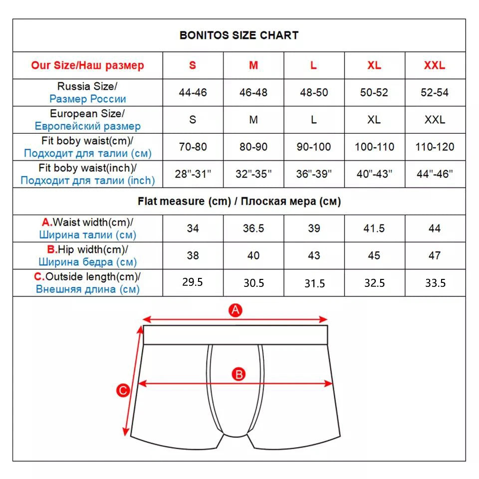 5 pcs boxers bonitos du S au 4XL