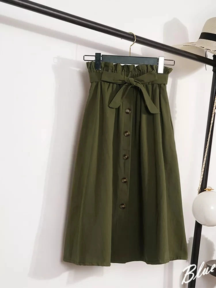 Jupe longue taille haute plissé MAEJORKEN