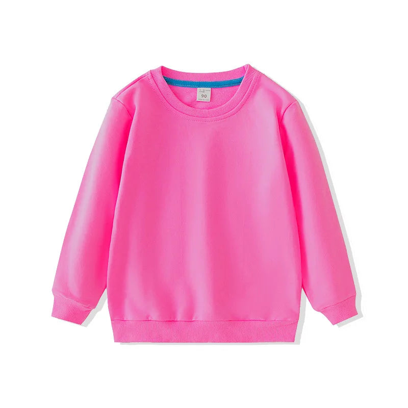 Pull à col rond en coton couleur unie pour garçons de 2 à 7 ans MAEJORKEN