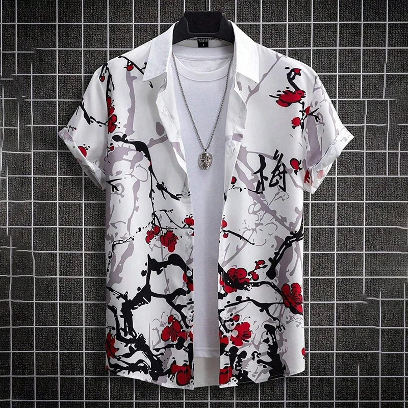 Chemise à manches courtes imprimé du S au 5XL