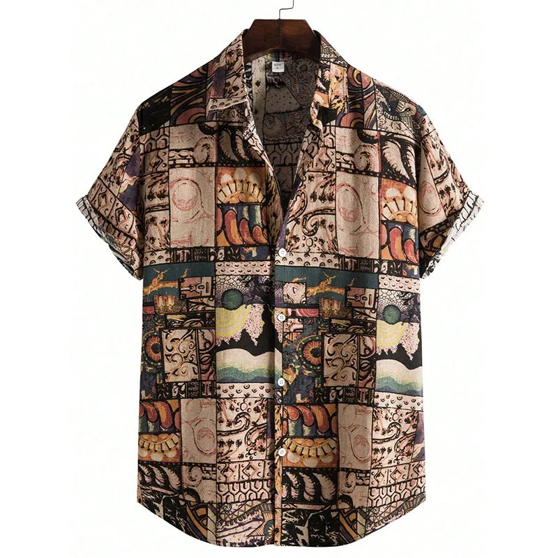 Chemise à manches courtes imprimé du S au 5XL