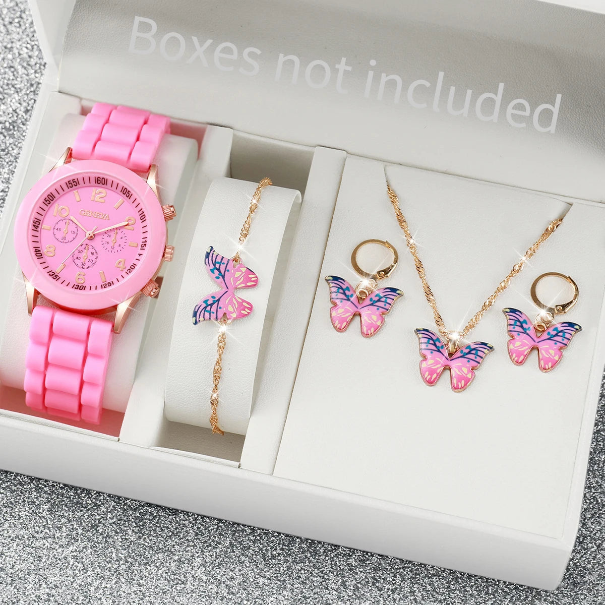 Ensemble de montres à quartz avec bracelet en silicone pour femme, horloge à la mode, cadeau pour fille, sans boîte, 5 pièces, 6 pièces MAEJORKEN