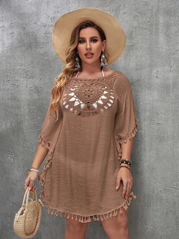 Robe de plage ample, grande taille, Sexy, Cover-Up pour les maillots de bain, ajouré, décontractée, pour les vacances, vêtements de plage MAEJORKEN