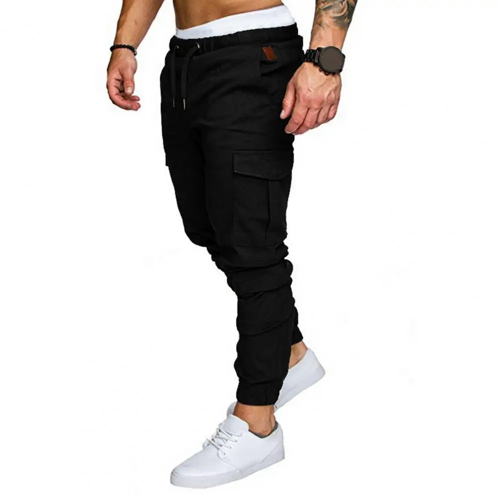 Pantalon Cargo en coton avec cordon de serrage à la taille, multi poches MAEJORKEN