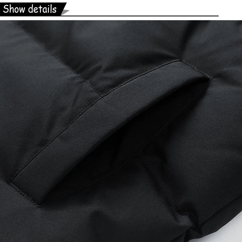 Parka à capuche coupe-vent pour hommes avec fermeture éclair grandes tailles MAEJORKEN