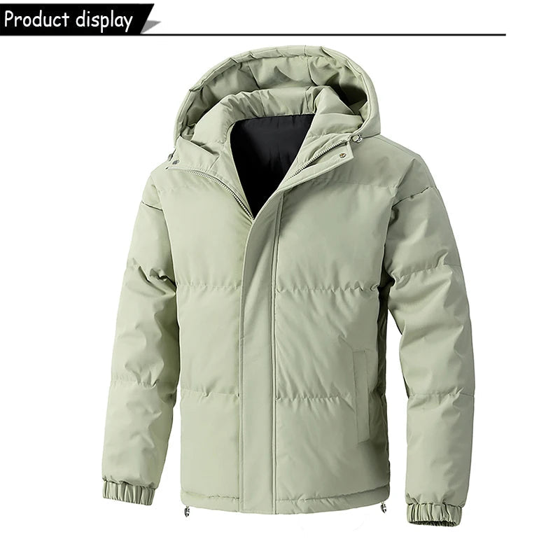 Parka à capuche coupe-vent pour hommes avec fermeture éclair grandes tailles MAEJORKEN