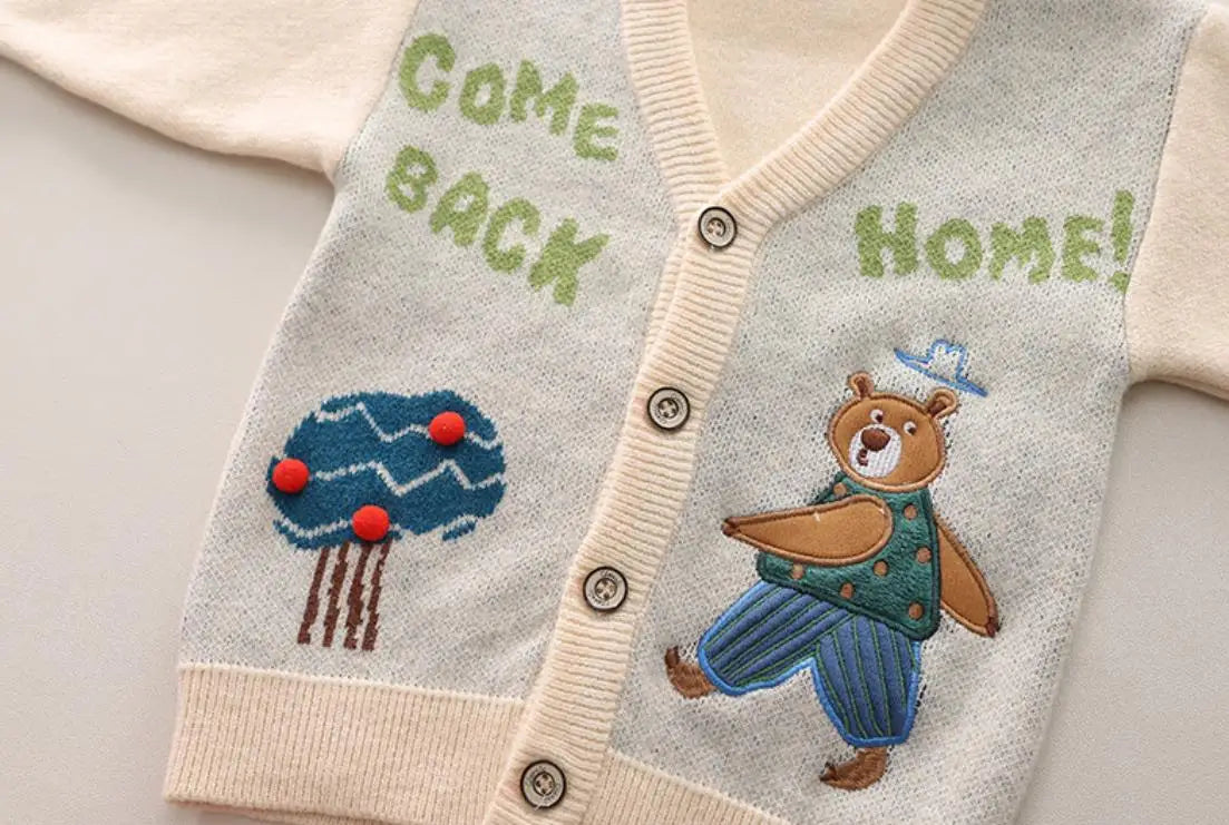 Ensemble 3 pièces pour Bébé Garçon Cardigan, Chemise, pantalon du 6 mois au 5 ans