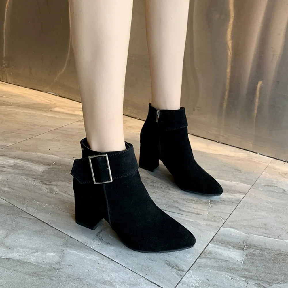 Bottines boucle décontracté talons haut du 35 au 43