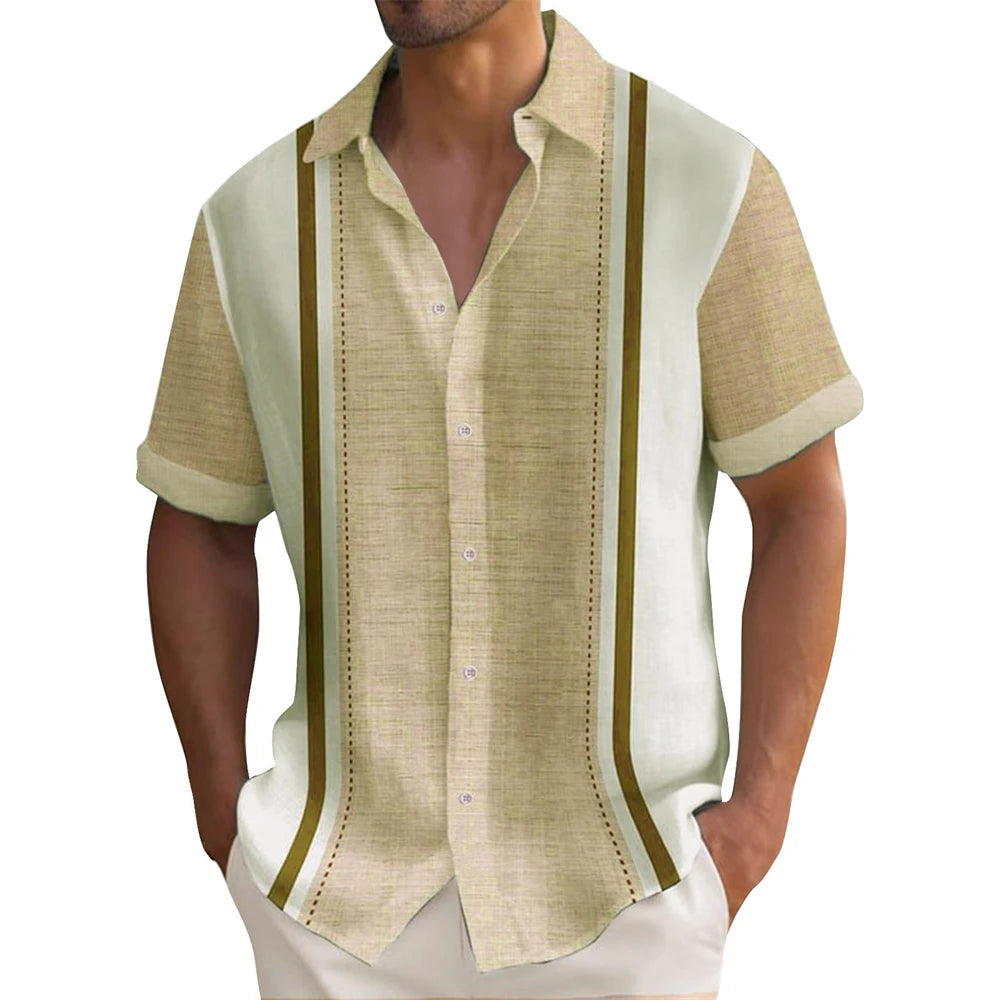Chemise à manches courtes revers rétro du S au 5XL MAEJORKEN