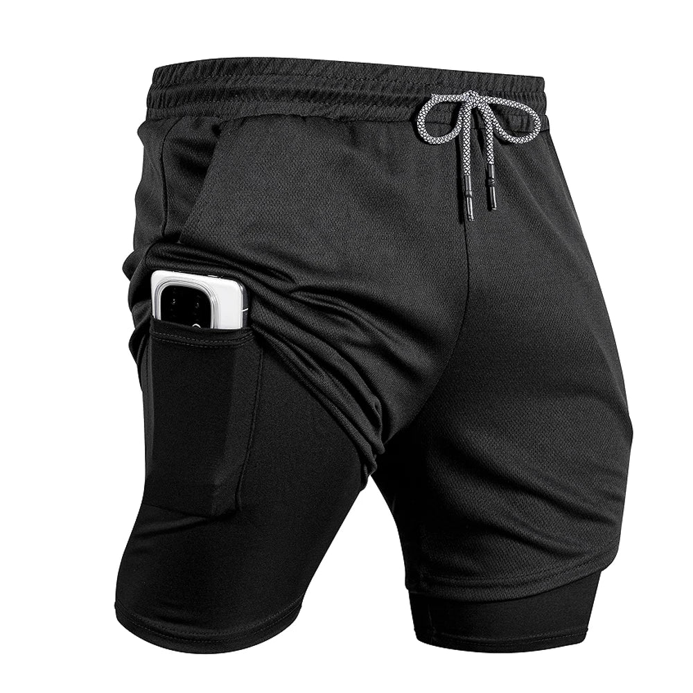 Short de sport 2 en 1 avec poche intégrée séchage rapide MAEJORKEN