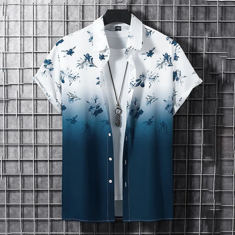 Chemise à manches courtes imprimé du S au 5XL
