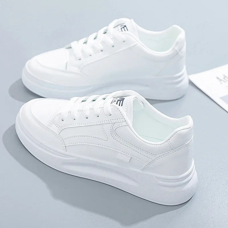 Baskets en cuir PU à lacets, respirantes, décontractées, pour Jogging du 35 au 43