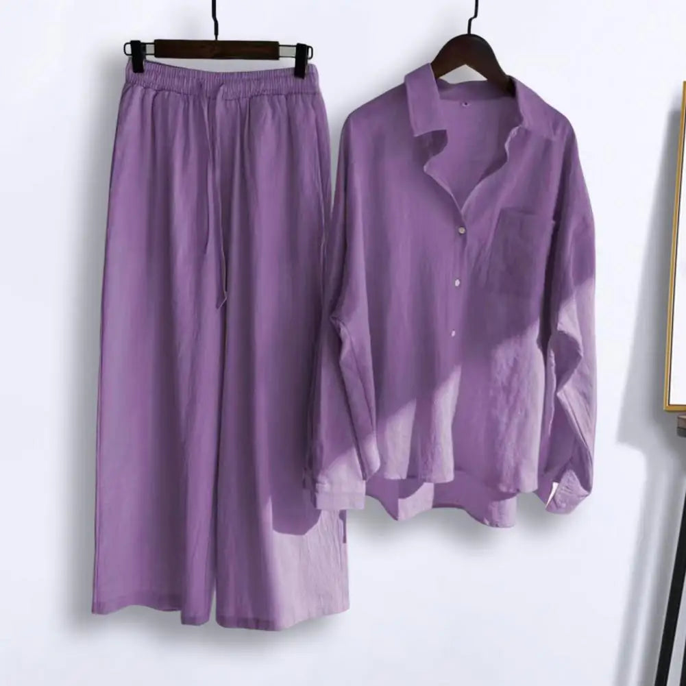 Ensemble chemise à manche et pantalon large du M au 5XL