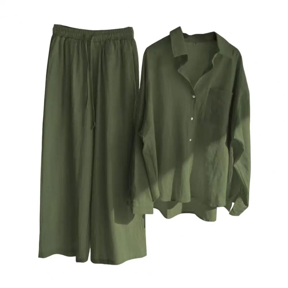 Ensemble chemise à manche et pantalon large du M au 5XL