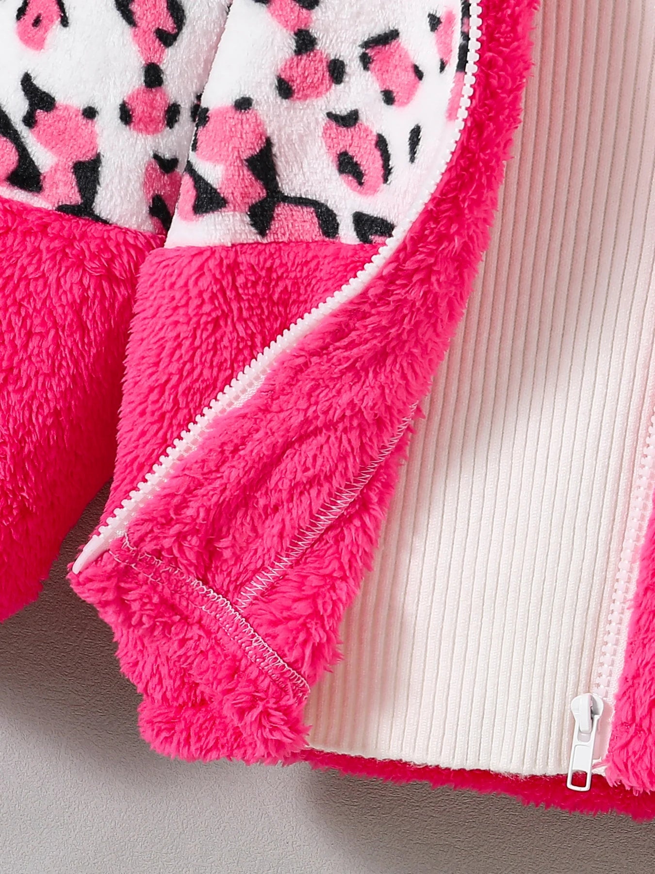 Manteau à capuche en fourrure bicolore pour filles MAEJORKEN