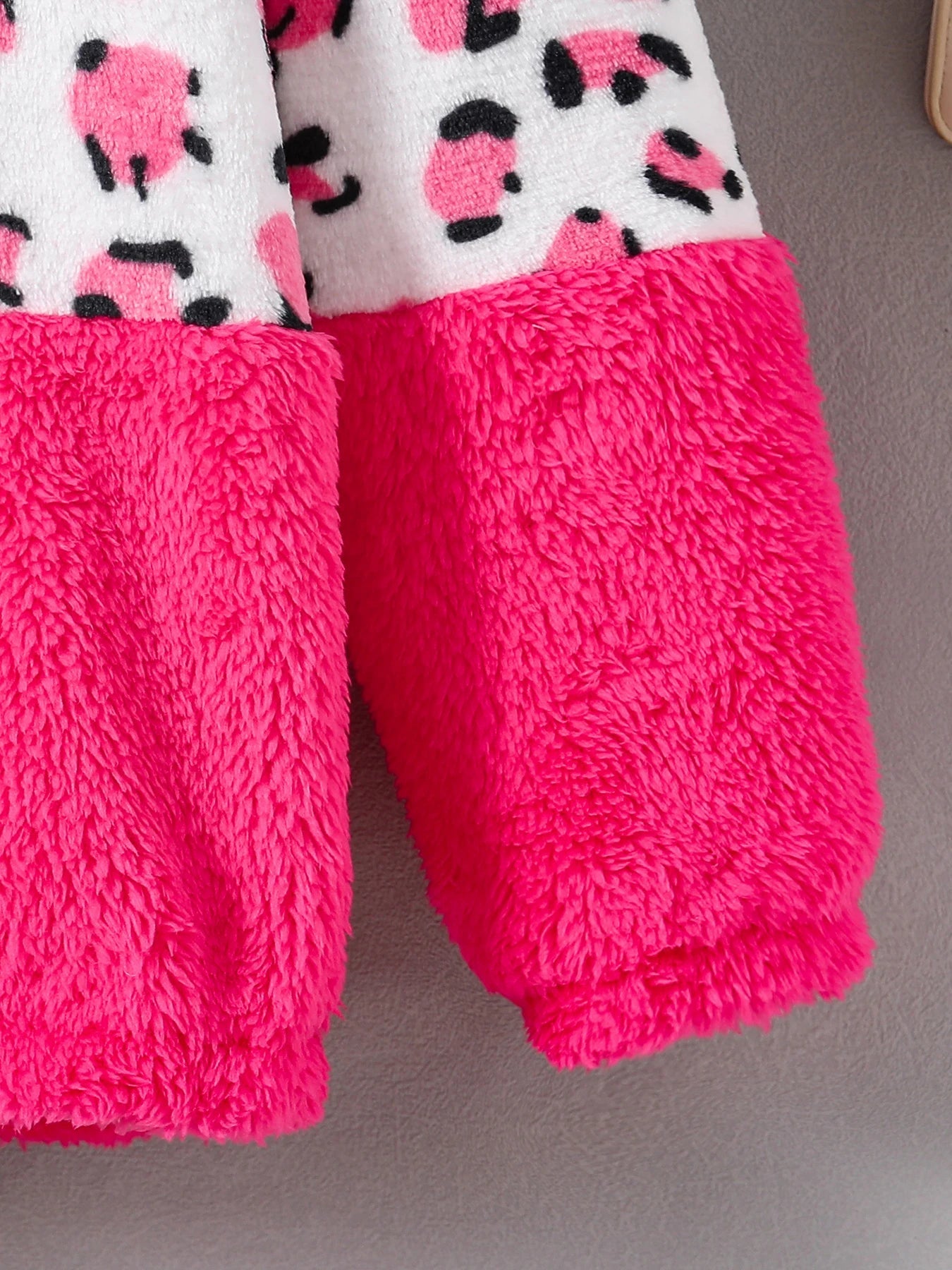 Manteau à capuche en fourrure bicolore pour filles MAEJORKEN