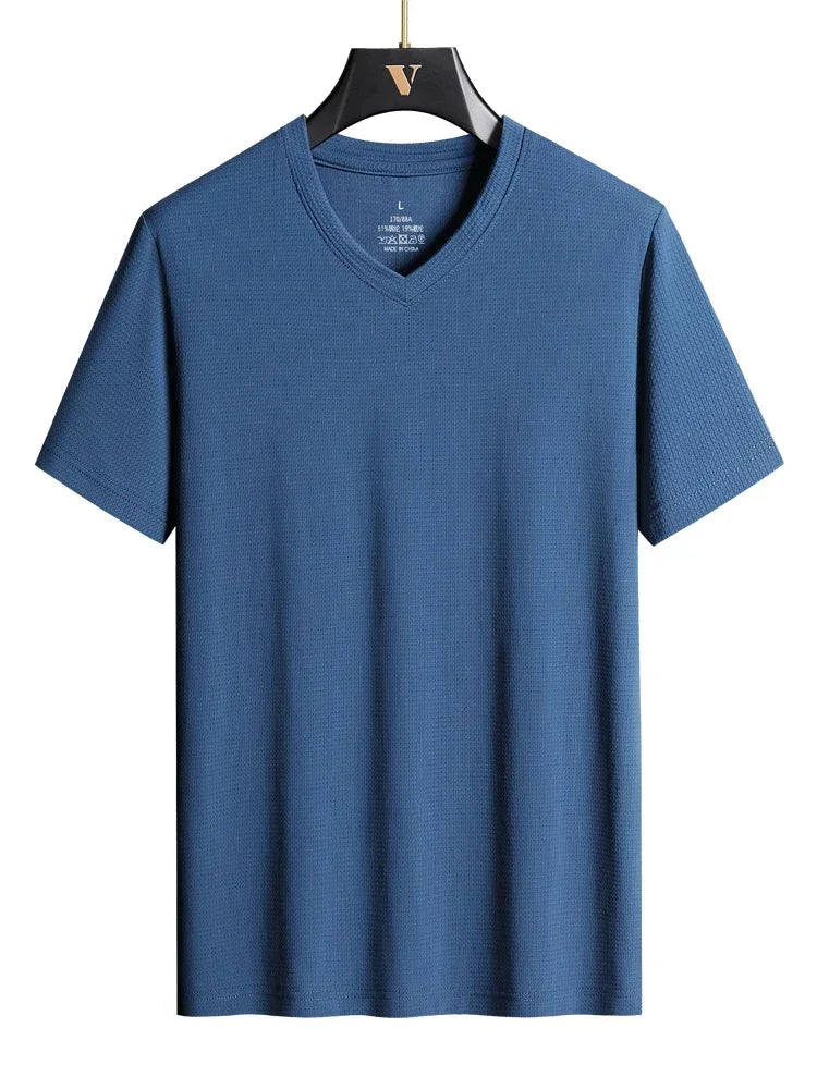 T-shirt à col en V pour hommes grande taille, 7XL, 8XL, 9XL