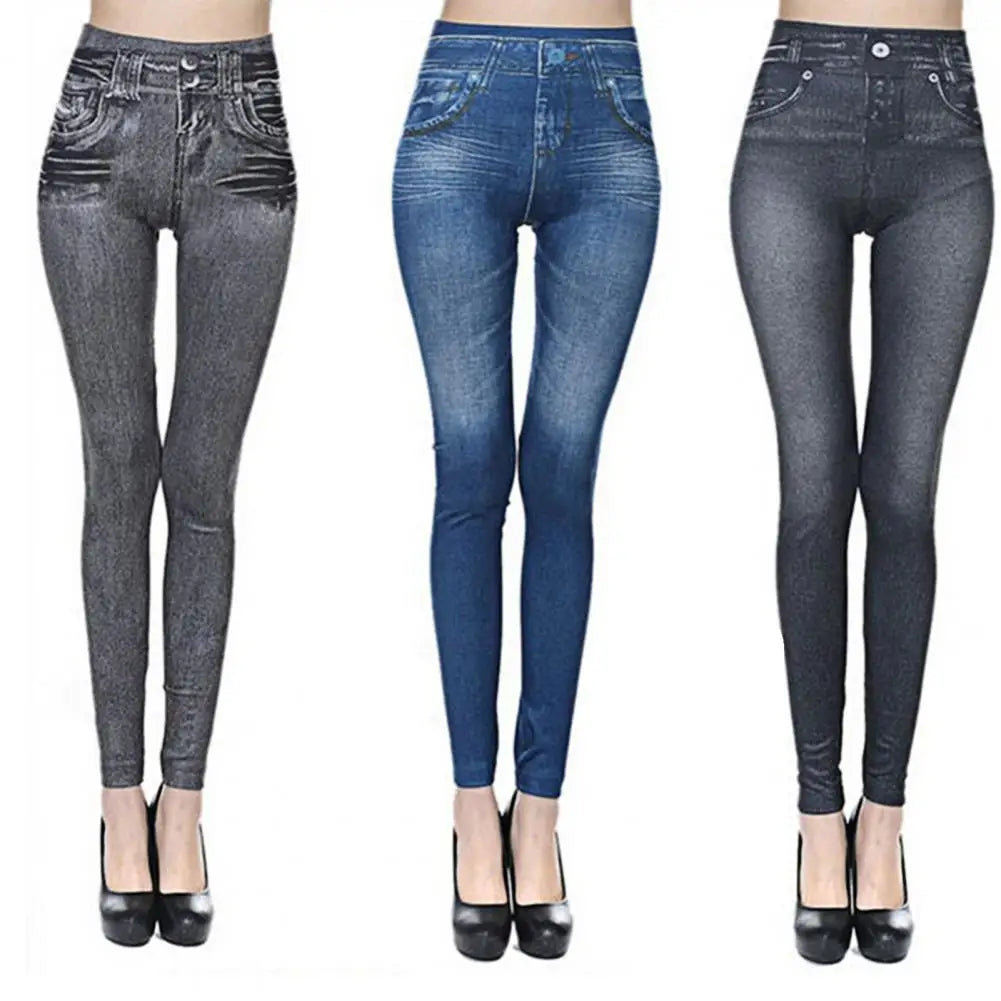Jean en denim taille haute multi-poches