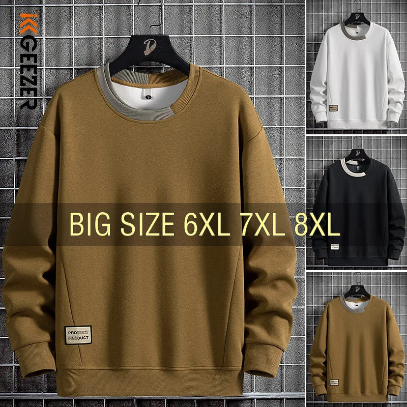 Pulls à col rond, grande taille 6XL, 7XL, 8XL MAEJORKEN