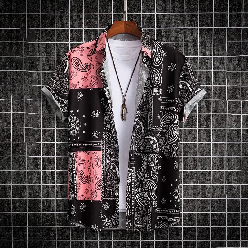 Chemise à manches courtes imprimé du S au 5XL