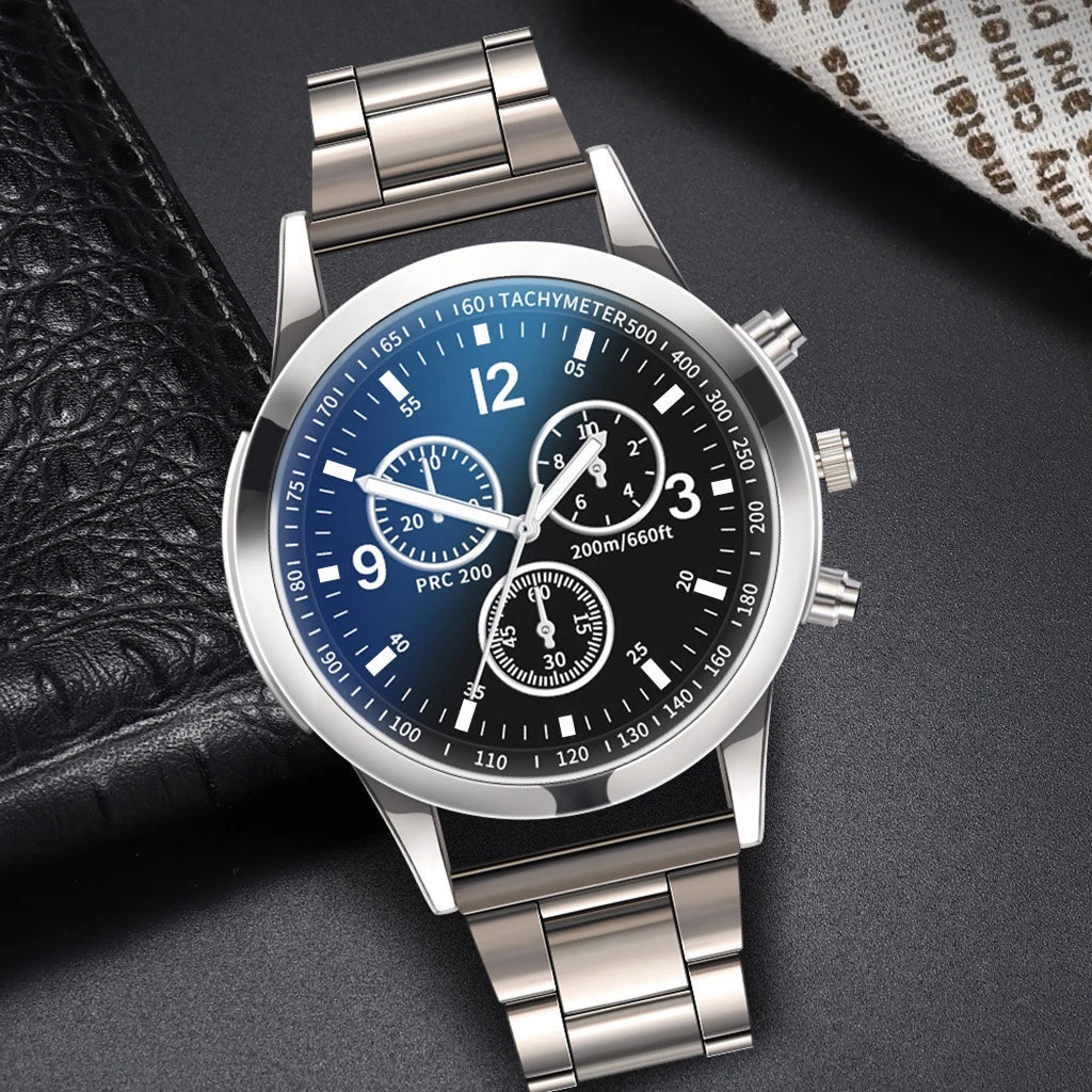 1/2 pièces montres d'affaires pour hommes montre à Quartz avec Bracelet en acier ( coffret non inclus ) MAEJORKEN