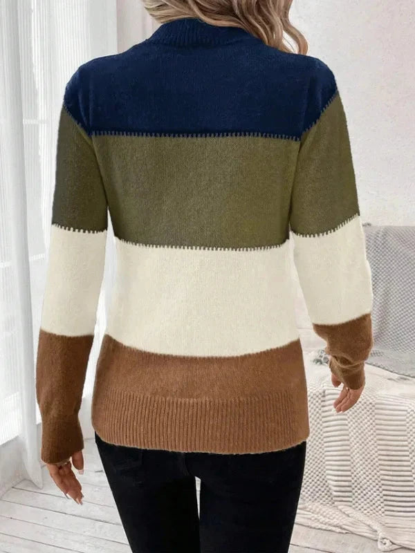 Pull tricoté à rayures amples et décontracté pour femme, pull à la mode, nouvelle collection hiver 2024 MAEJORKEN