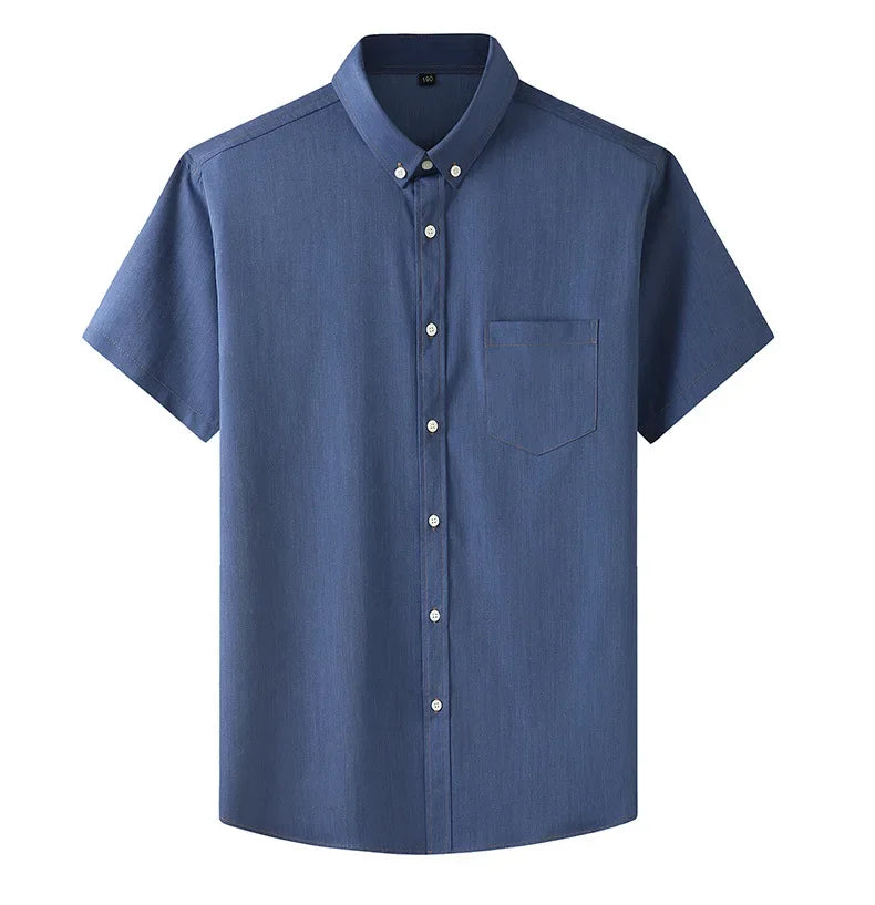 Chemise à manches courtes d'été, couleur unie, grande taille du M au 8XL MAEJORKEN